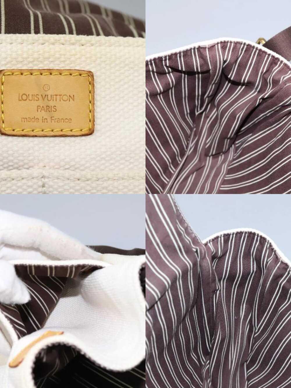 LOUIS VUITTON Antigua Buzas PM Shoulder Bag Canvas White M40042 Auth bs24492 - Picture 13 of 15